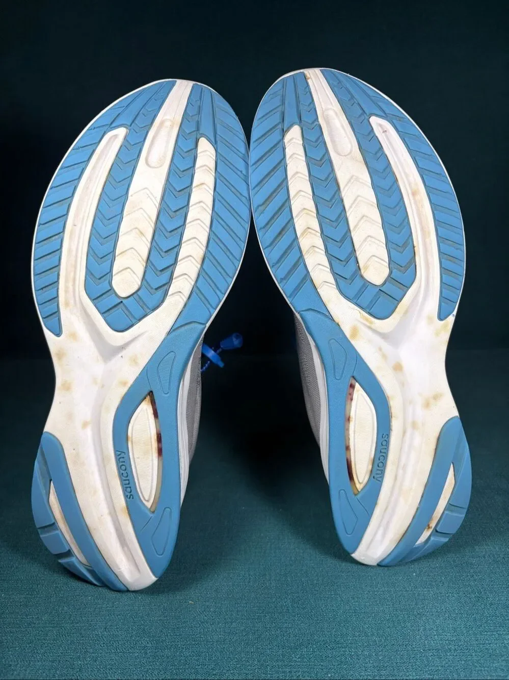 Saucony Guide 15 Mens 12 Grey Blue Lock Laces Running Shoes S20684-15